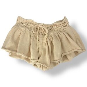 Free People Cream Knit Shorts